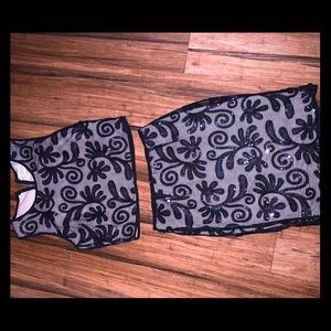 Black lace two piece Set